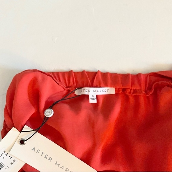 AFTER MARKET Women's Orange Ruffle V-Neck Sleeveless Top Size Small - Picture 9 of 13